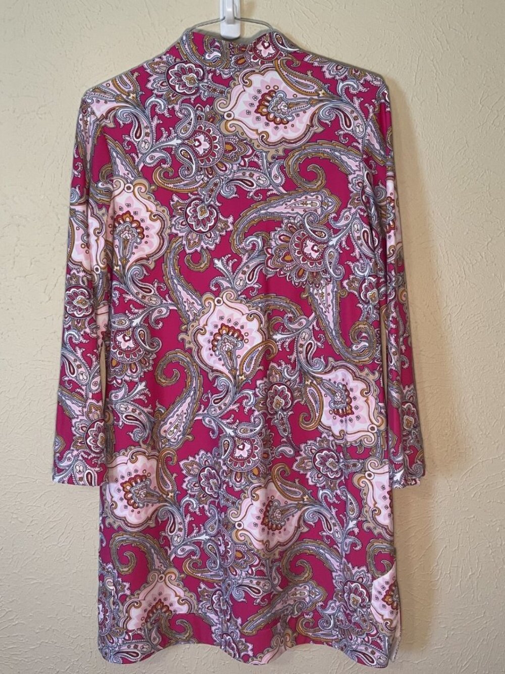 Jude Connally Pink Paisley Print V-Neck Dress, Size XL - Picture 4 of 4